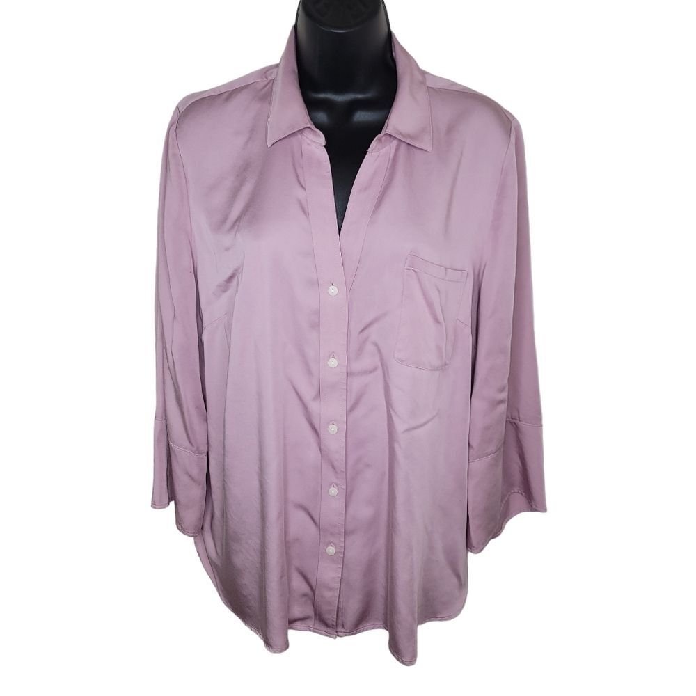 J. Jill lavender rayon blouse top Size Large
